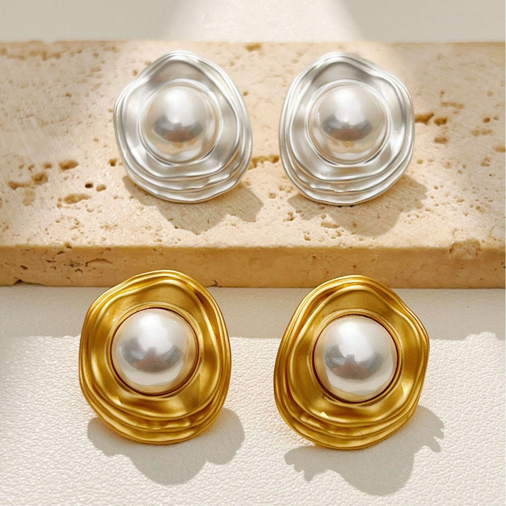 High-end Irregular-shaped Round Stud Earrings