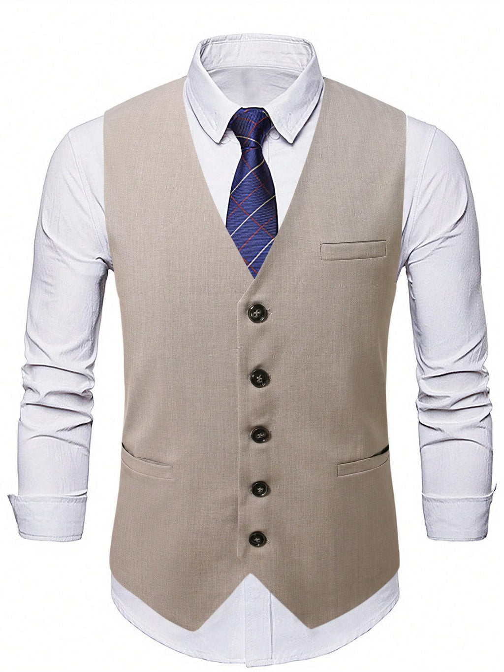 Mens Light Business-Style V-Neck Suit Vest