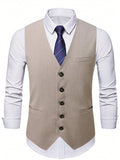 Mens Light Business-Style V-Neck Suit Vest