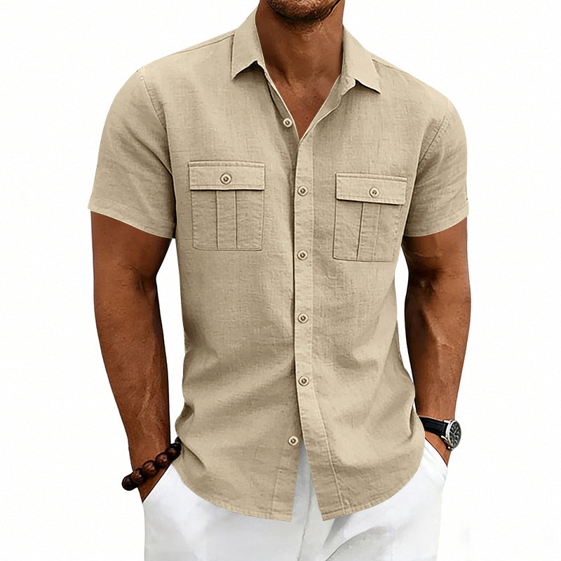 American-style Casual Loose-fit T-shirt With Two Pockets