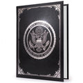 Birth Certificate Holder 8.5x11 Black Faux Leather Document Protector for Records Letter Size Durable Birth Certificate Document Holder Sleeve Protective Keepsake Folder with Silver Foil Cover