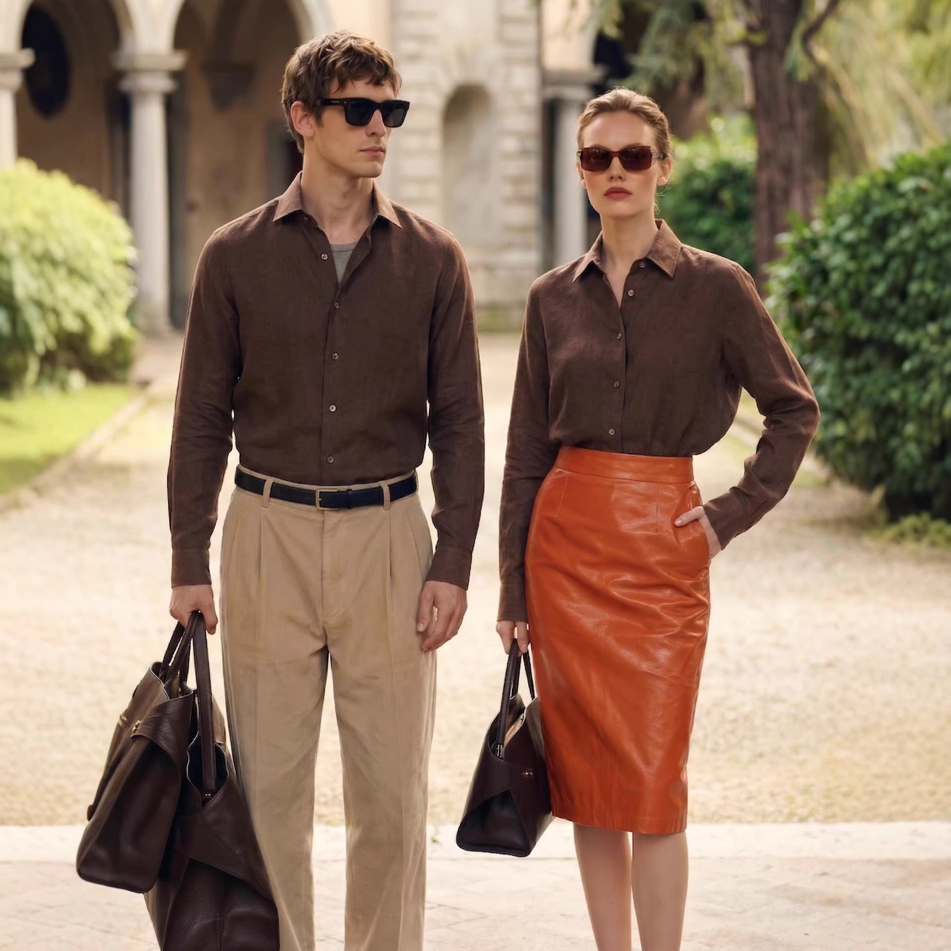 French-style Luxury Pure Linen Long-sleeve Shirt In The Old-money Aesthetic