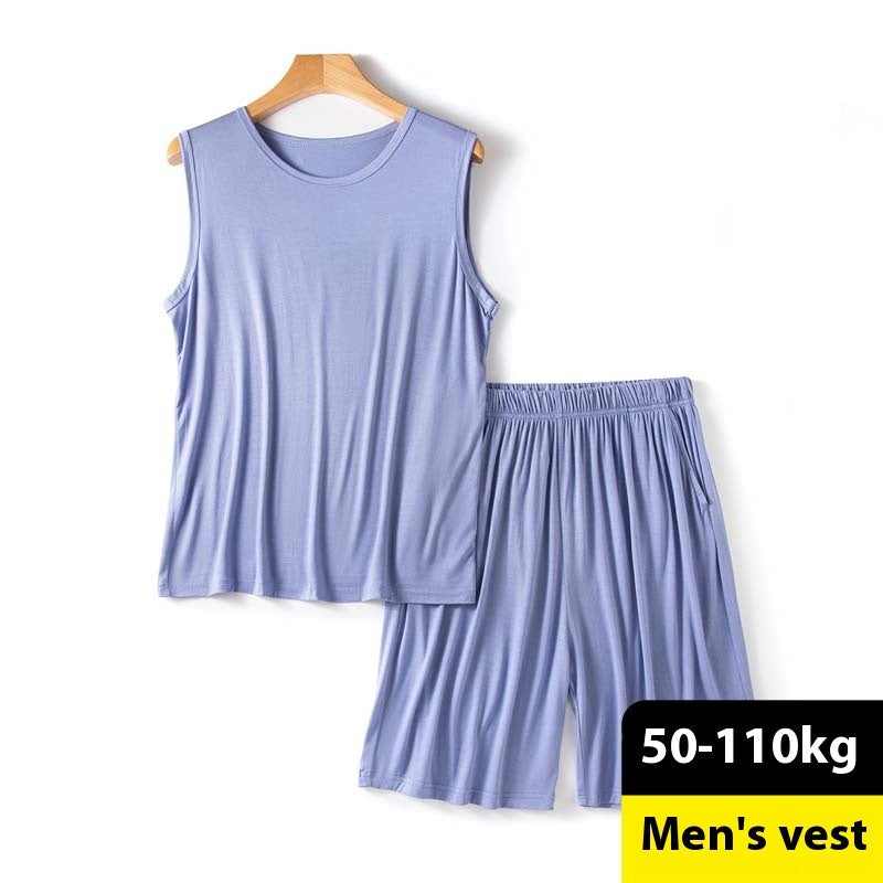 Men's Modal Vest Shorts Summer Loose Plus Size Sleeveless