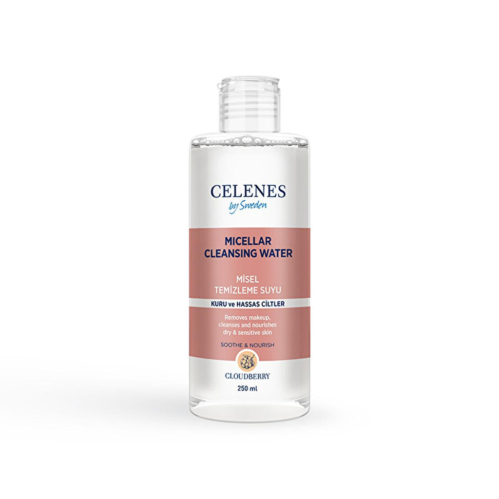 Celenes Micellar Cleansing Water for Sensitive Skin - Gentle Makeup Remover & Cleanser, 8.45 fl oz