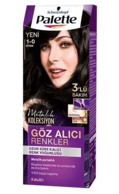 Palette Intense Color 1-0 Black Hair Dye with Keratin Mask