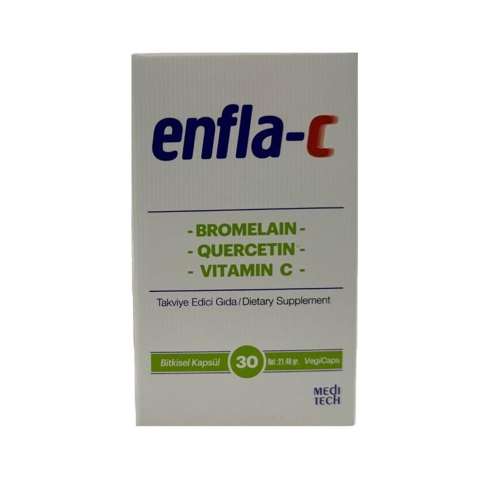 Enfla-C Dietary Supplement - Bromelain Vitamin C Quercetin Capsules for Immune Support