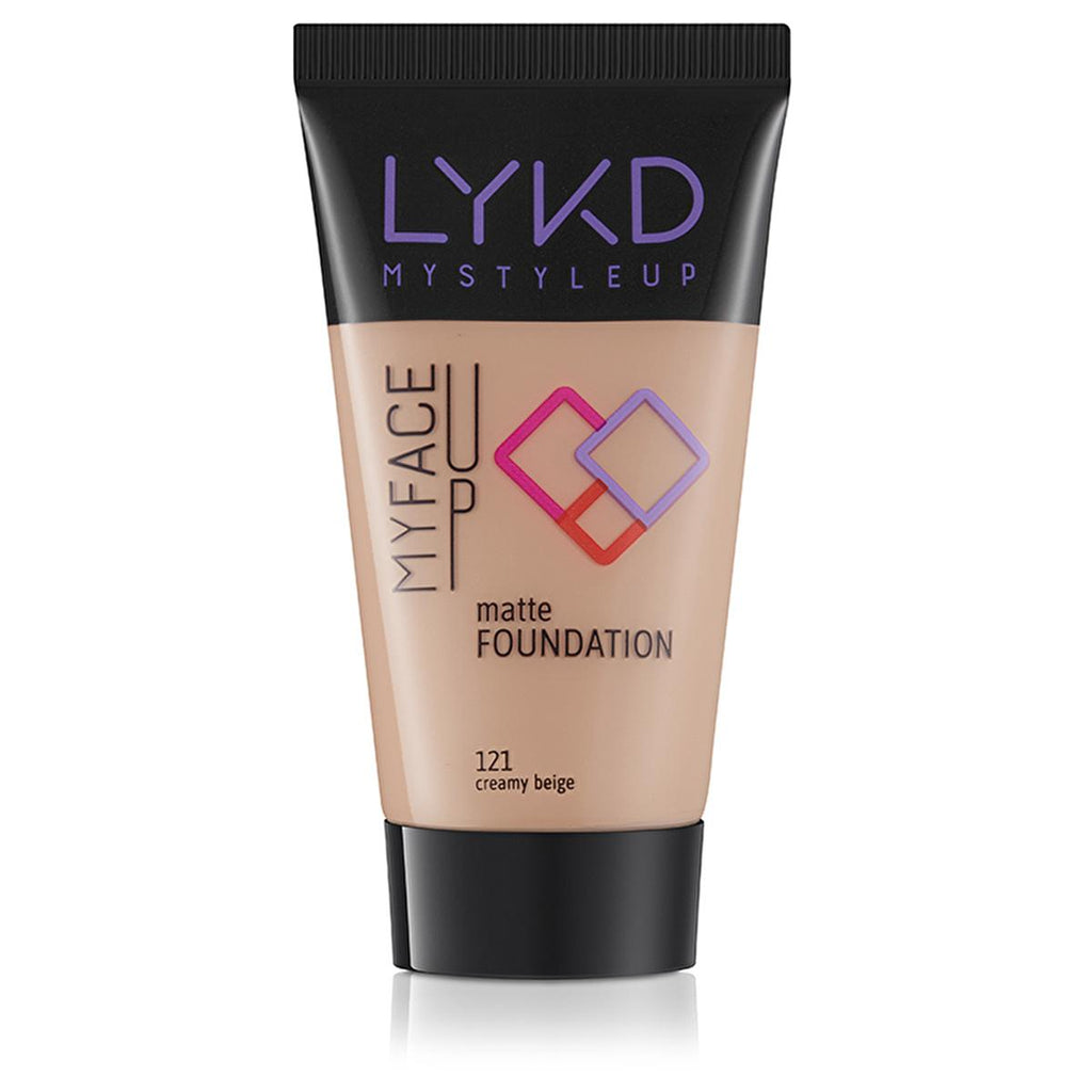 LYKD Matte Foundation 121 Creamy Beige - Long-Lasting, Matte Finish Makeup for Everyday Wear