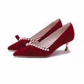 X586 Wedding Shoes Womens High-Heel Red Velvet Bridal Shoes For The Show-Hot Ceremony