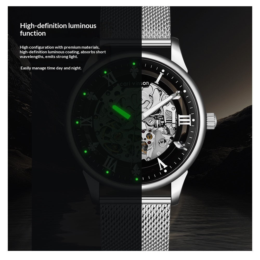 Fully Automatic Hollowed-Out Mens Mechanical Watch