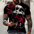 European And American Summer Dark Horror Skull 3D-Printed Mens Short-Sleeve T-Shirt