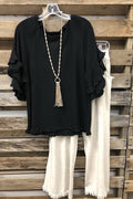 European And American Loose Plus Size Ruffle Sleeve T-shirt Top
