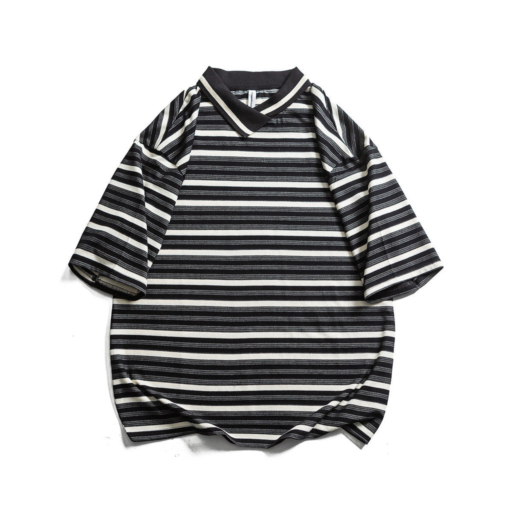 Men's Retro Striped Bottoming Pullover
