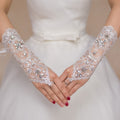 Bridal Lace Diamond Wedding Gloves