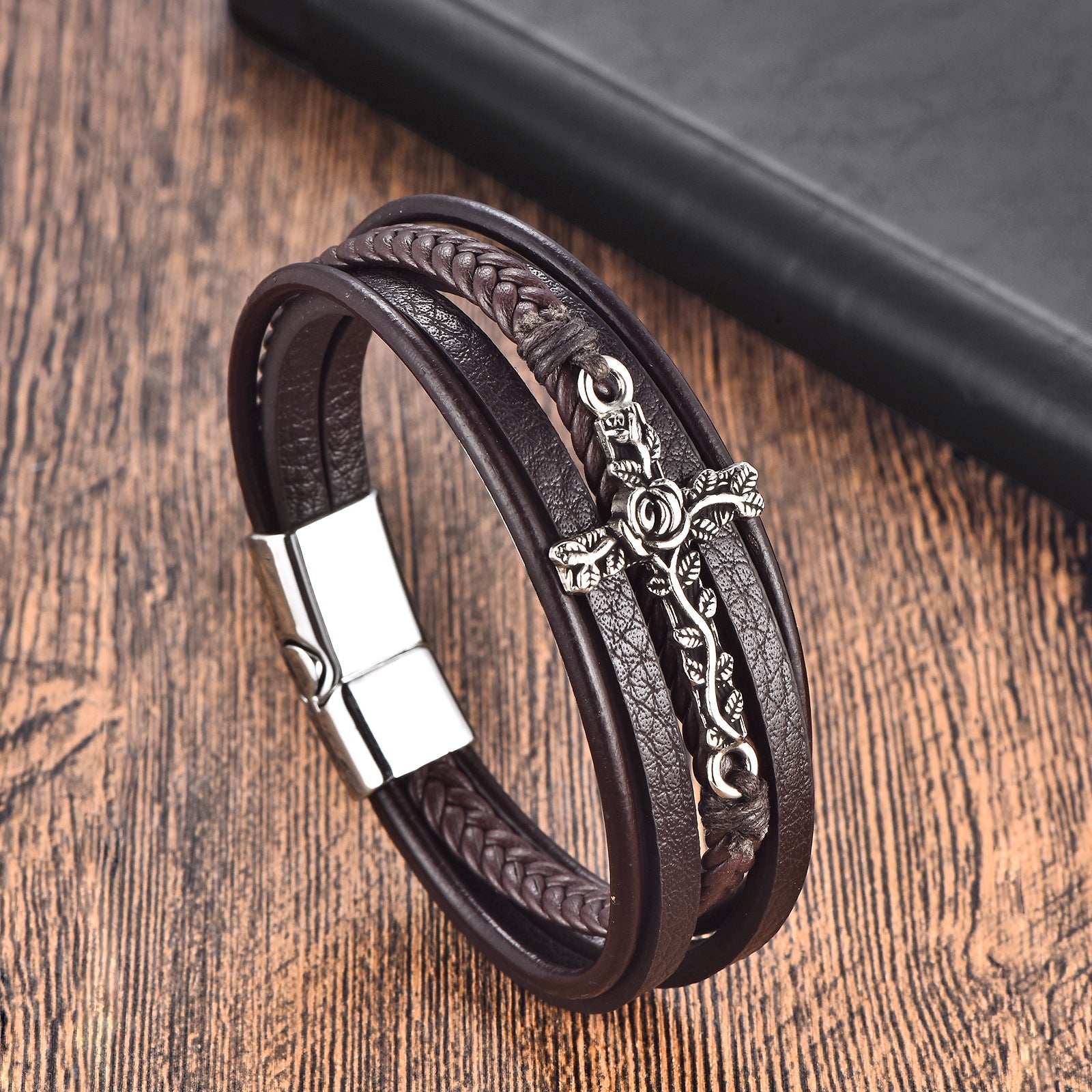 Retro Multi-layer Stainless Steel Creative Cross Bracelet