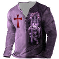 Men's Medieval Digital Print Long Sleeve T-shirt
