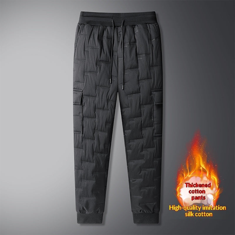 Thickened Plus-size Long Pants With Multiple Pockets For Fall And Winter