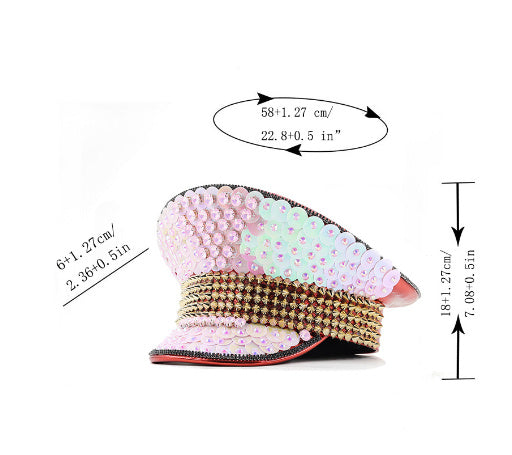 Pink Sequin Women's Wedding Cap