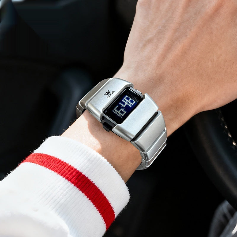 Fashionable Digital Display High-end Square-shaped Student Electronic Watch