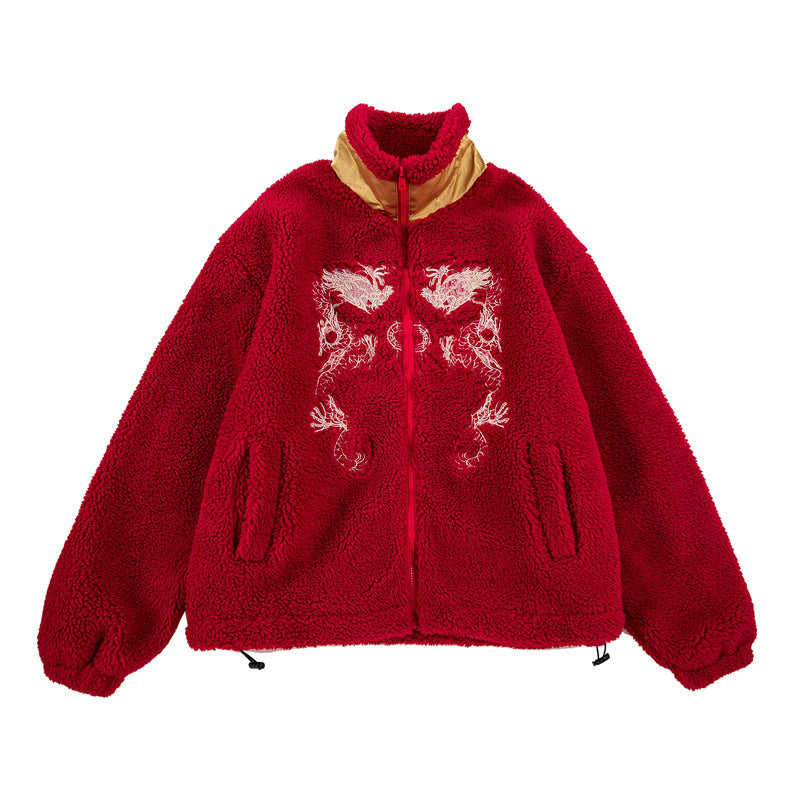 Vintage Embroidered Berber Fleece Cotton Coat Men's Coat