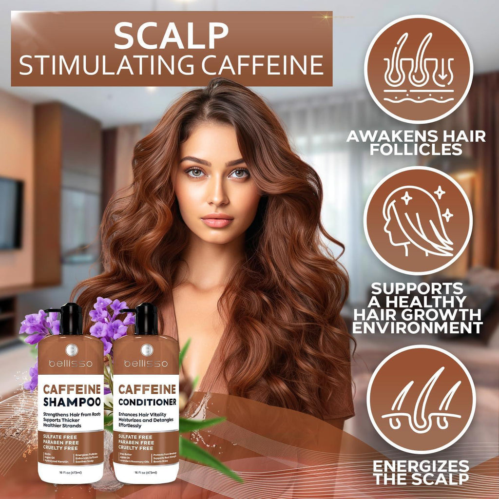Caffeine Shampoo and Conditioner Set Volumizing Products for Women and Men Thickening Volume Boosting Formula for Thinning and Fine Hair Sulfate Free No Parabens Hydrating Salon Grade