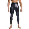 Seamless Butt-lift Mid Waist Fitness Leather Pants