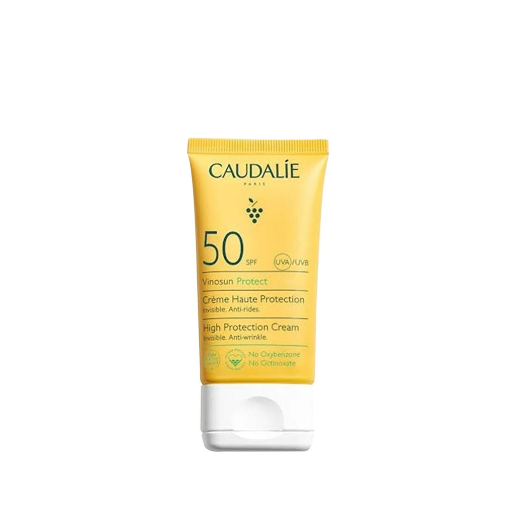 Caudalie Vinosun Protect High Protection Cream SPF 50+ - Eco-Friendly, Vegan, Non-Greasy Sunscreen for Daily Use