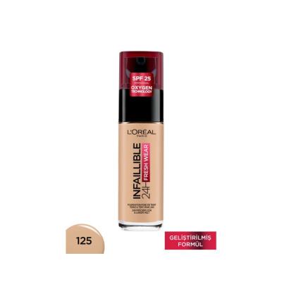 Loreal Paris Infaillible 24H Fresh Wear Foundation - Natural Rose Shade, Long Lasting Flawless Coverage Makeup