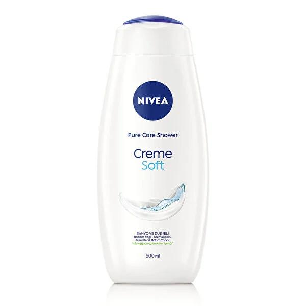 Nivea Moisturizing Shower Gel Creme Soft 500ml - Soft Skin Shower Care, Biodegradable, Dermatologically Approved