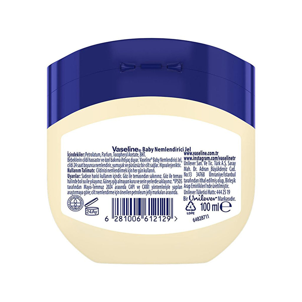Vaseline Baby Moisturizing Jelly - Hypoallergenic, 24-Hour Hydration for Dry Skin - Dermatologist-Recommended