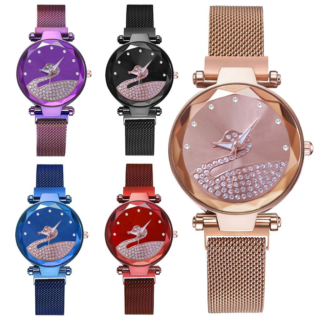 Starry Sky Womens Watch Lazy Little Swan Ladies Timepiece