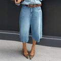 Loose-fitting Straight-leg Cropped Plus-size Pants