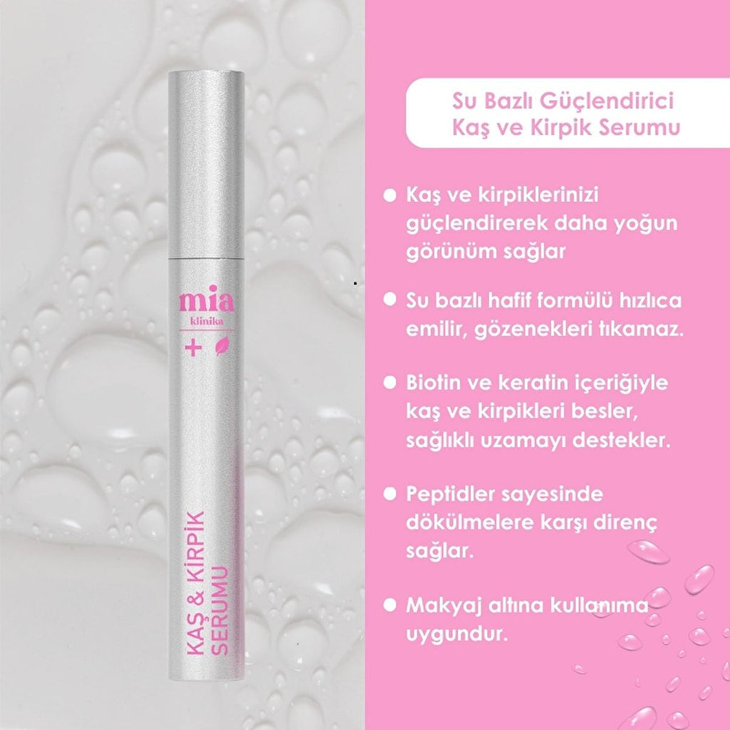 Mia Klinika Eyelash and Eyebrow Serum - Strengthen and Enhance with Collagen, Keratin, Biotin - 6.5ml