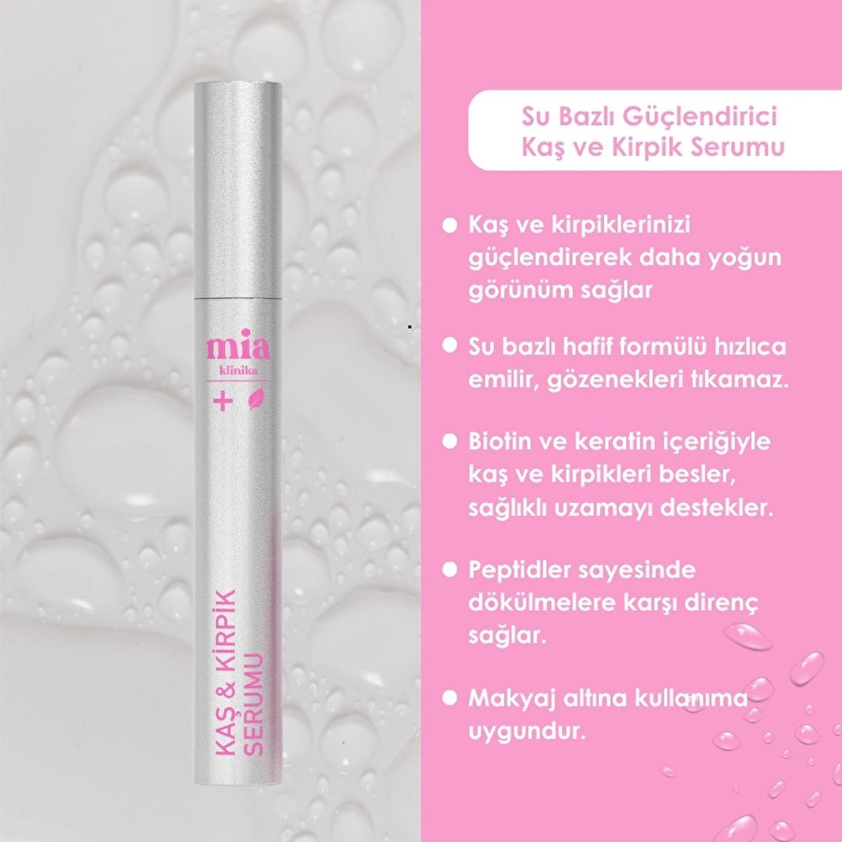 Mia Klinika Eyelash and Eyebrow Serum - Strengthen and Enhance with Collagen, Keratin, Biotin - 6.5ml