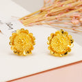 Versatile Sandblasted Gold Flower Elegant Womens Earrings