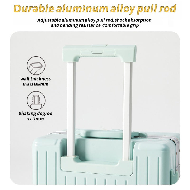 20 Inch 24 Inch Aluminum Frame Luggage Compartment, Front Opening Luggage Compartment, TSA Lock, Silent Rotating Wheel, Business Travel Hand Held Rolling Case