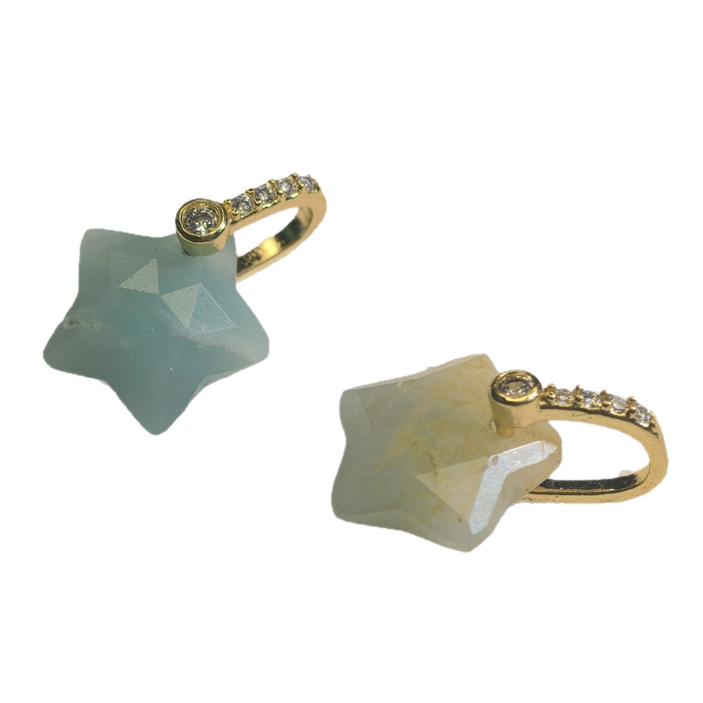 Natural Stone Cut-surface Star Pendant Five-pointed Star Charm