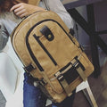 Men Canvas Large Backpack Rucksack Work Sports Travel Hiking