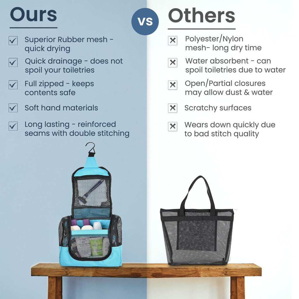 The Fine Living Co. Portable Shower Caddy Hanging Mesh Shower Caddy,10x4x8