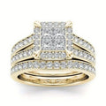Gold-plated Zircon-inlaid Ring For Women