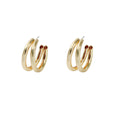 Simple Double C-shaped Metal Earrings