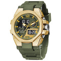 Mens Sports Outdoor Tactical Alloy Dual-Display Watch
