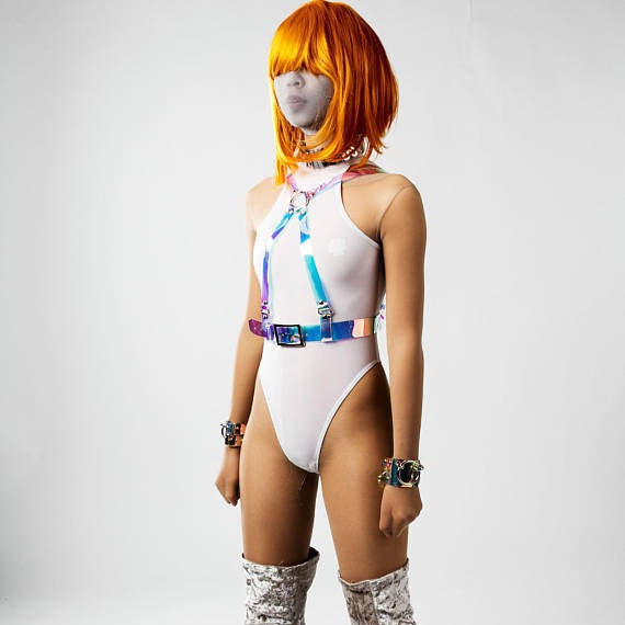 Holographic Glitter Plastic Body Harness Accessory