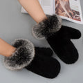 Colorful Mink Fur Hand-woven Mittens