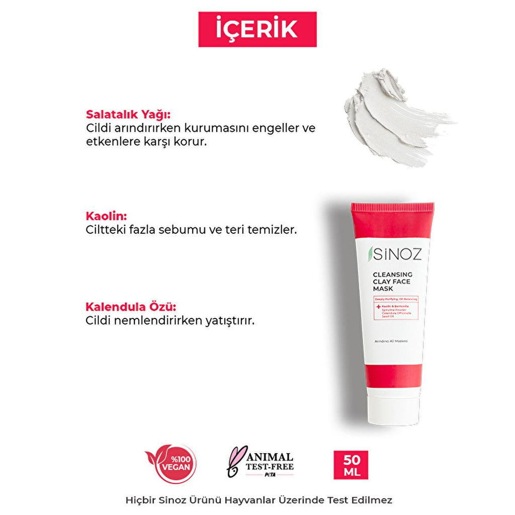 Sinoz Acne & Blackhead Purifying Facial Mask: Deep Pore Cleansing, Oil Control, and Natural Extracts for Clearer Skin