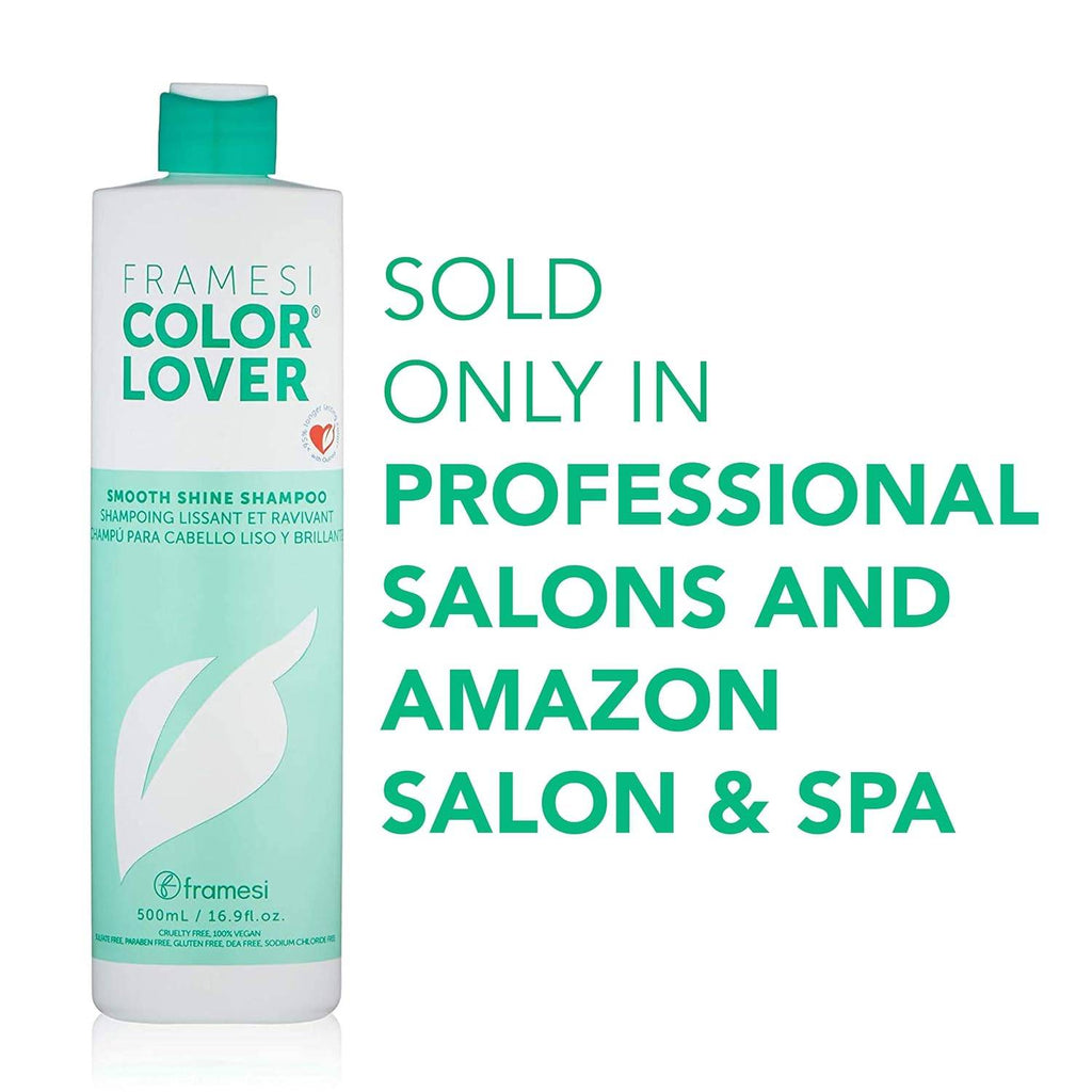 Framesi Color Lover Smooth Shine Shampoo, Sulfate-Free with Quinoa and Aloe Vera for Color Treated Hair, 33.8 oz