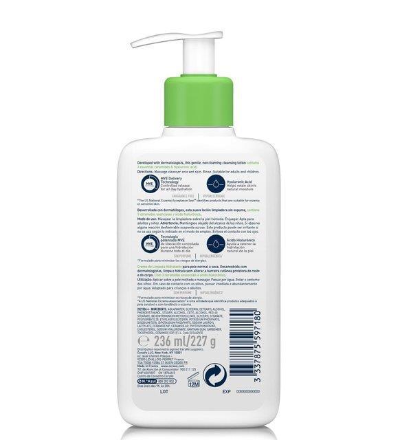 CeraVe Hydrating Facial Cleanser - Gentle, Non-Comedogenic & Fragrance-Free for Normal to Dry Skin - 16 fl oz