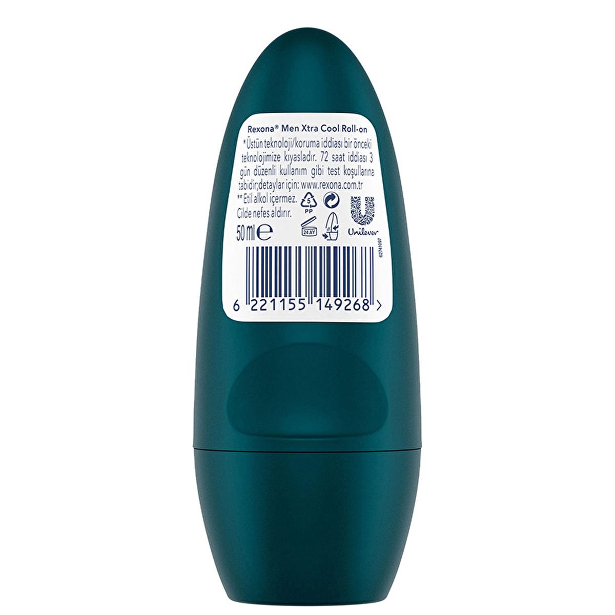 Rexona Xtra Cool Roll-On Deodorant for Men - 72 Hour Protection, Long-Lasting Freshness