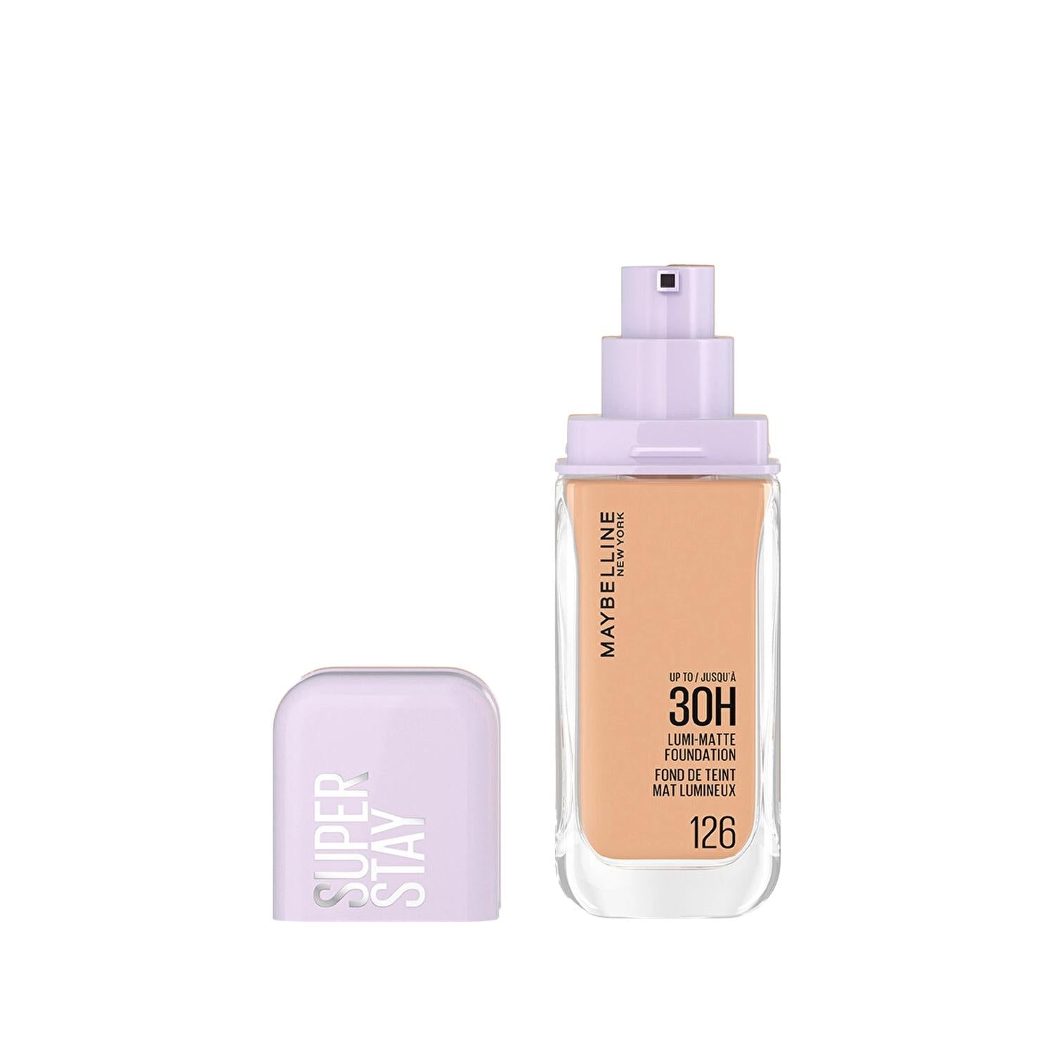 Maybelline New York Super Stay Lumi Matte Foundation - Long-Lasting Matte Finish Makeup for Oily Skin, 126