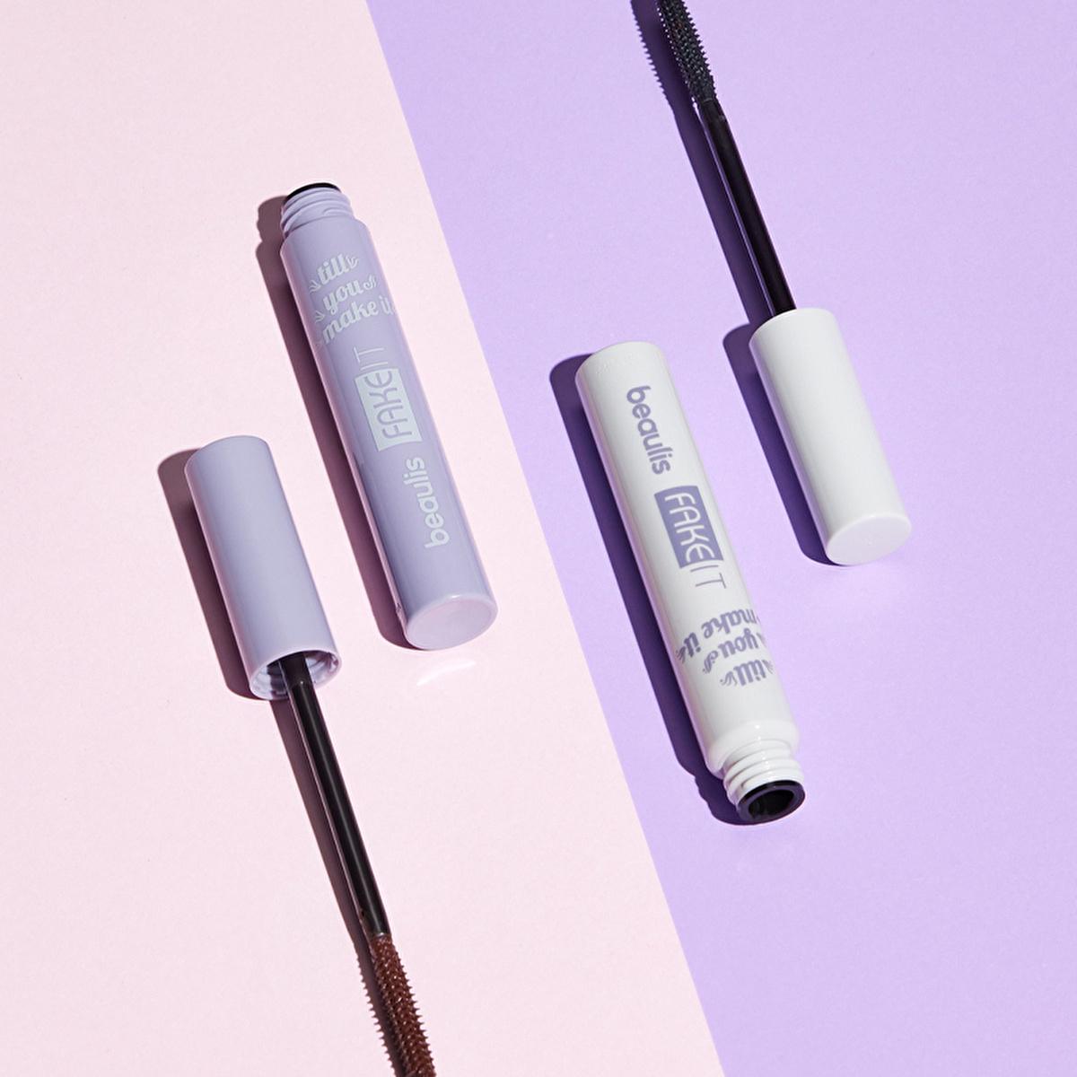 Beaulis Fake It Mascara: Volumizing, Lengthening, Smudge-Proof Black Mascara for Dramatic, Long-Lasting Eyelashes