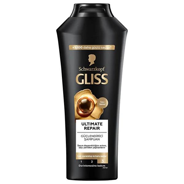 Gliss Ultimate Repair Shampoo - Keratin & Black Pearl Extract for Damaged Hair